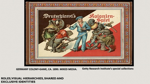 Cover art from the 1890 board game 'Deutschland's kolonien-spiel'