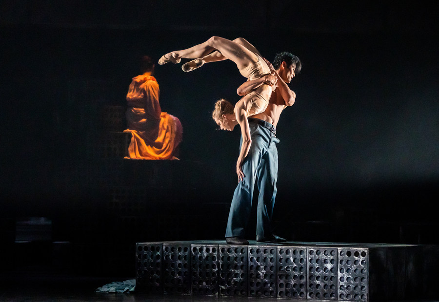 Two ballet dancers on stage in Scottish Ballet's A Streetcar Named Desire.