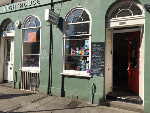 Exterior photograph of Lighthouse Books.
