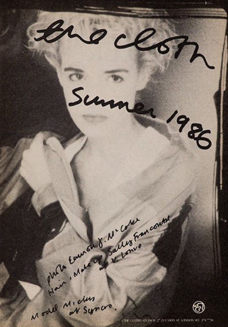 Summer 1986 advert by The Cloth from i-D Magazine.