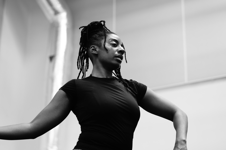 Black and white photograph of Mele Broomes.