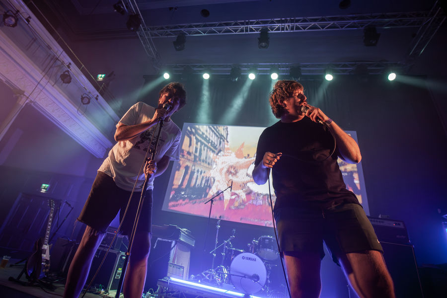 Photo of Getdown Services on stage at Edinburgh Psych Fest.