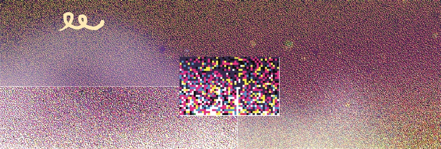 An abstract illustration in purple and yellow.