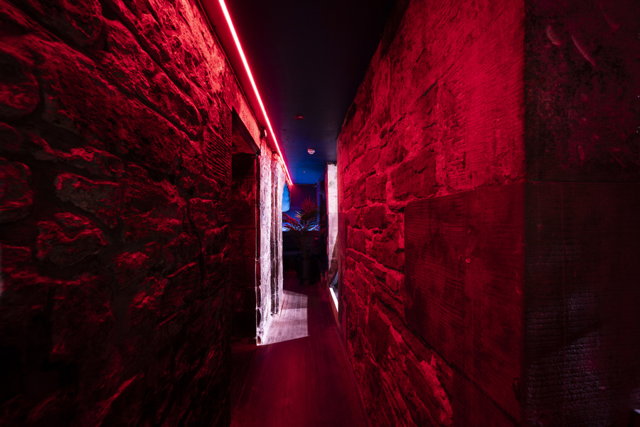 Interior photo of a hallway at People's Leisure Club.