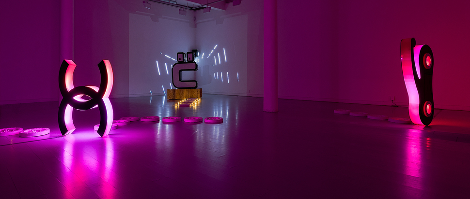 Jamie Cooper, Cosmic Debt installation view. Glasgow Project Room, 2020