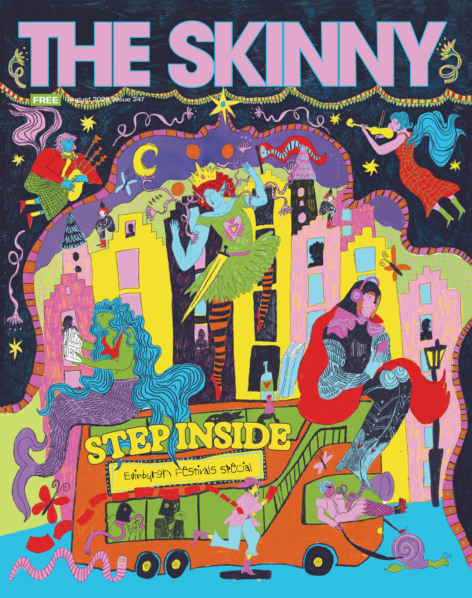The cover of the August 2026 issue of The Skinny.